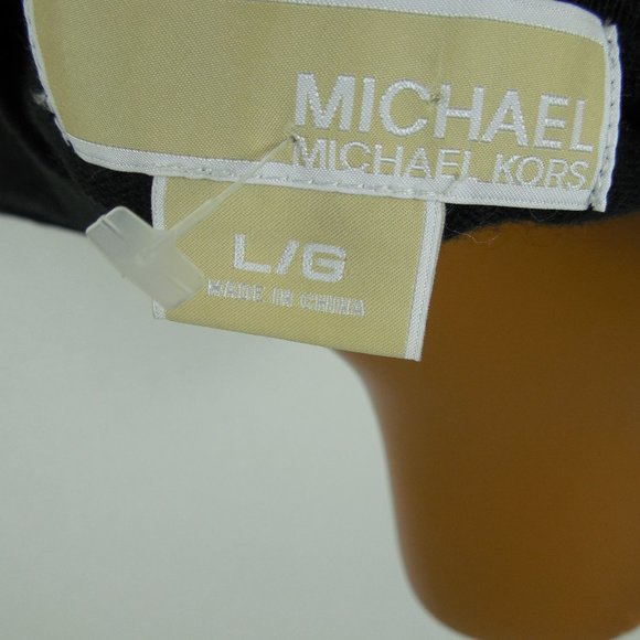 MICHAEL KORS L Top Black Button Down Cardigan Sweater Party 3/4 Sleeves Layers - Picture 8 of 9